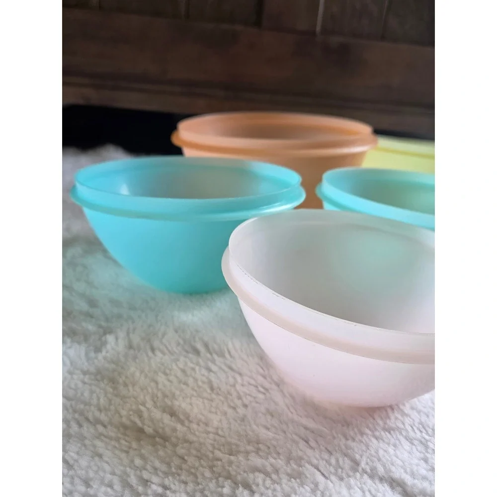 Vintage Retro Tupperware Wonderlier Nesting Bowls Pastel Set of 6 No Lids